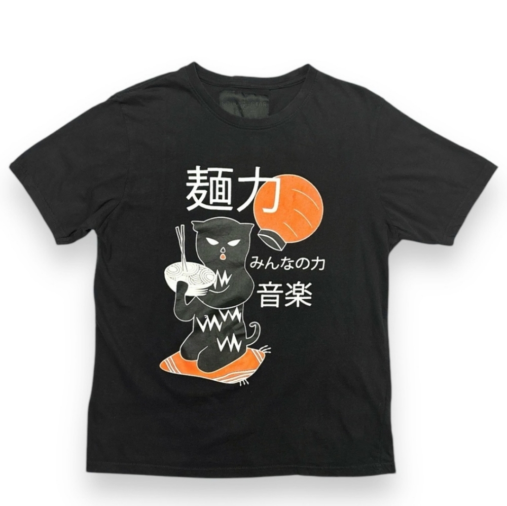 SOUL STAR Ramen Kitty Graphic Short Sleeve Shirt